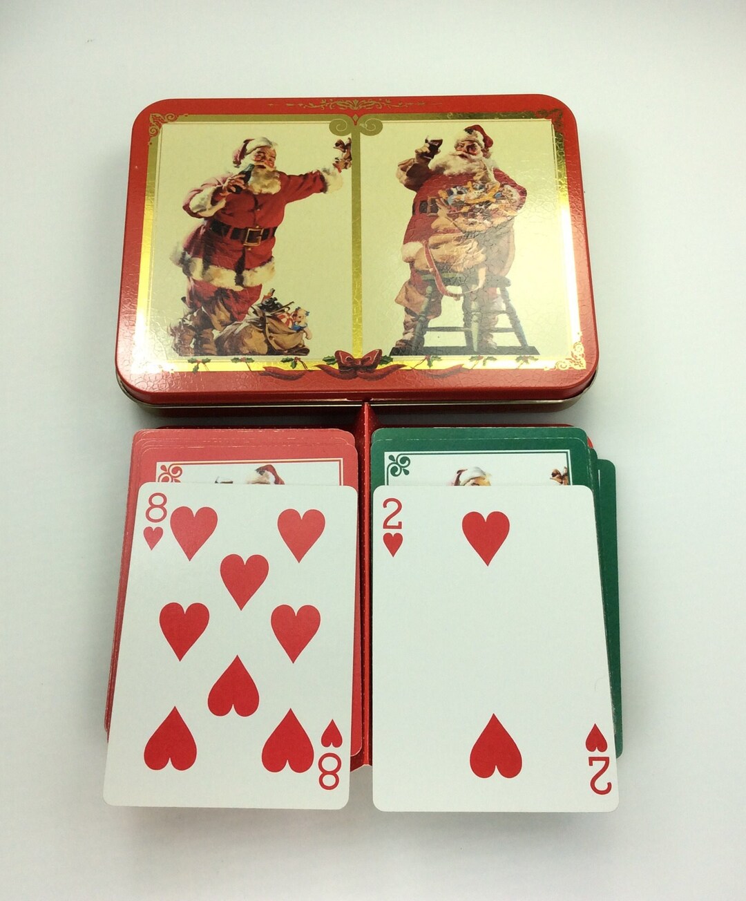 Vintage Coca-cola Playing Cards Two Deck Set Nostalgia Santa Claus in ...