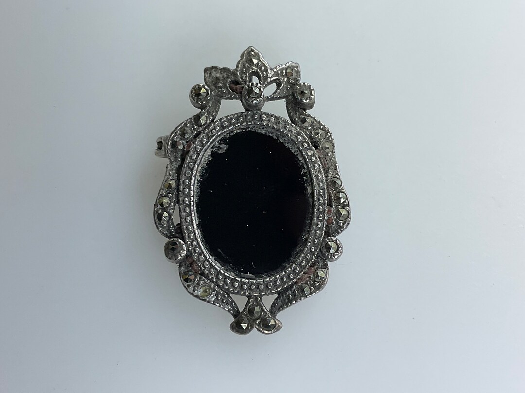 Vintage Pin Brooch Pendant Combo Sterling Silver 925 Oval Design With