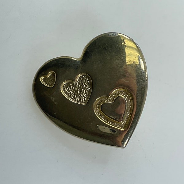 Vintage Variety Club Pin Brooch Gold Toned Heart With Hearts Needs Cleaned Used