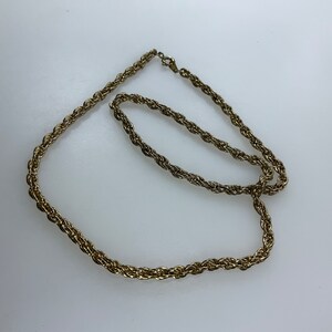 Vintage 17” Necklace Gold Toned Twist Rope Chain Used