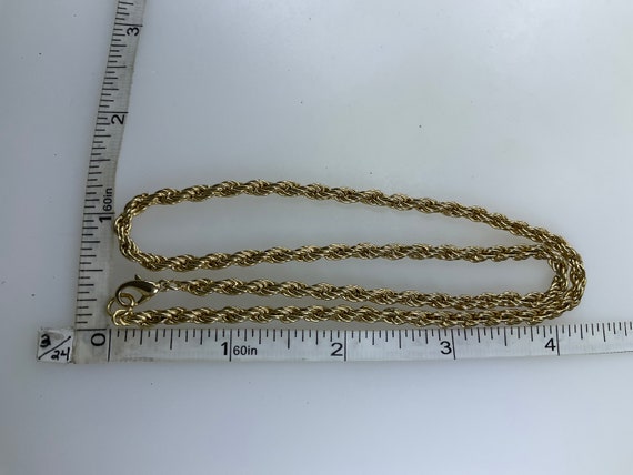 Vintage 18” Gold Toned Twist Rope Chain Used - image 2