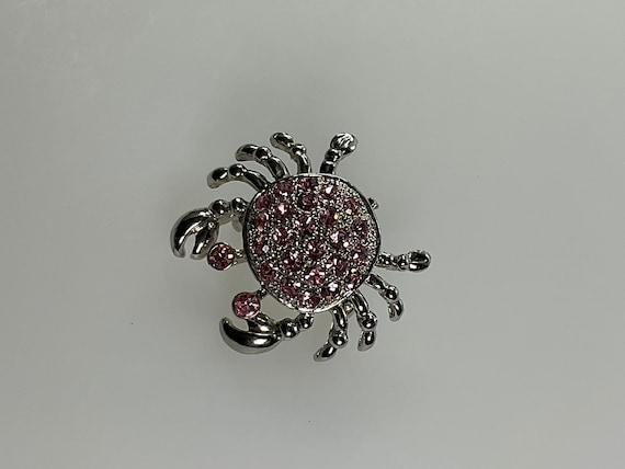 Vintage Pin Brooch Silver Toned Crab Design With … - image 1
