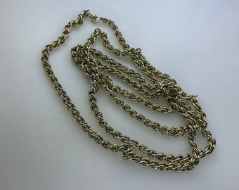 Vintage 55” Necklace Gold Toned Chain Used