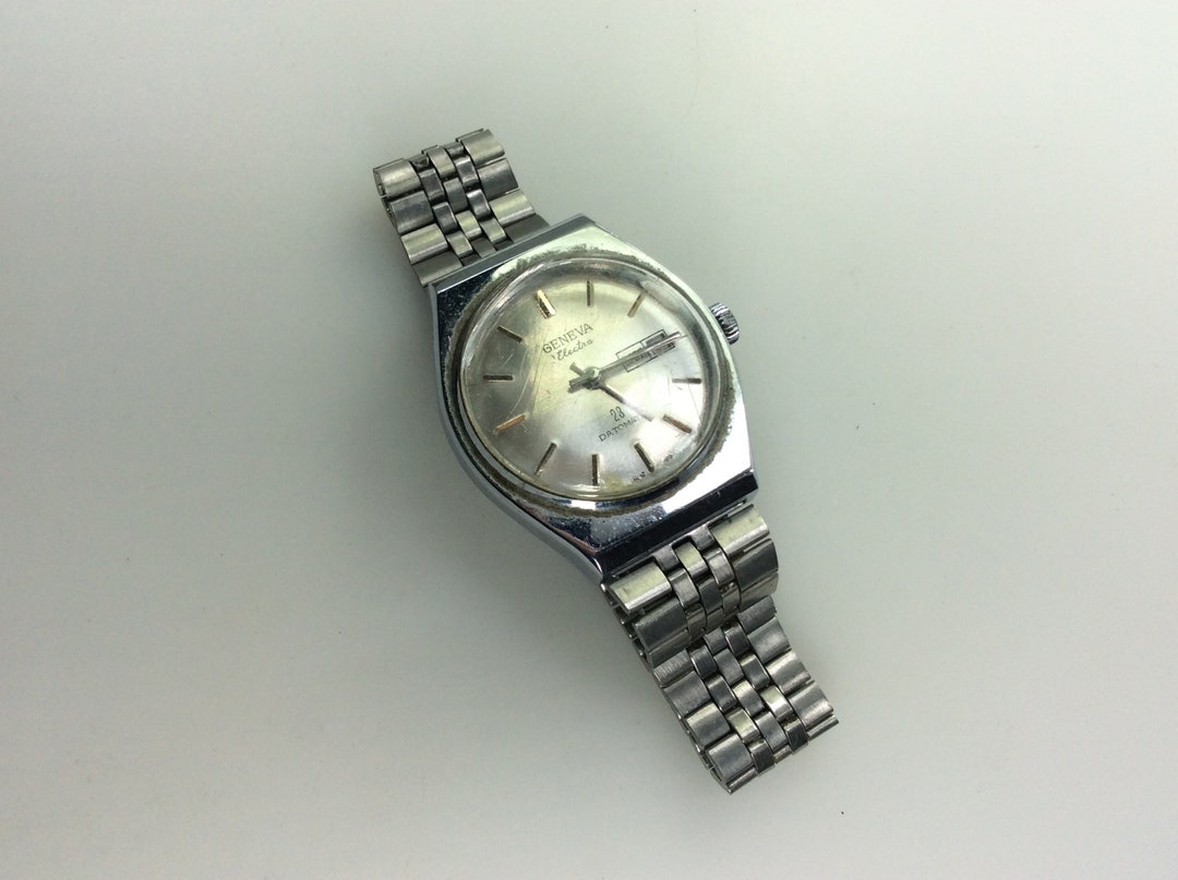 Vintage Geneva Mens Wrist Watch Electra 23 Datamatic Working - Etsy