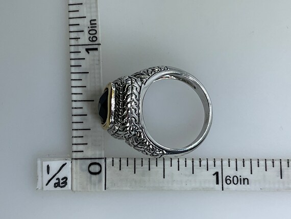Vintage Ring Size 5 Sterling Silver 925 Square Bl… - image 2