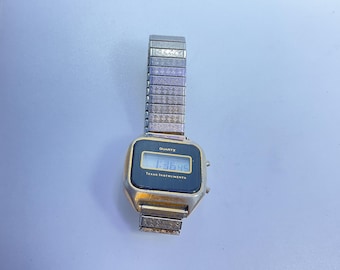 TEXAS INSTRUMENTS デジタル ビンテージ メンズ 腕時計 VTG Texas Instruments Digital Quartz Watch Men Gold Tone Barrel