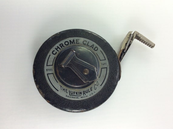Vintage Lufkin Rule Co Chrome Clad 25ft Tape Rule Steel Tape