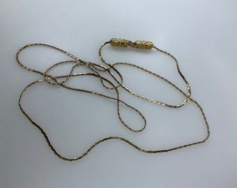 Vintage 37” Adjustable Necklace Gold Toned Chain Used