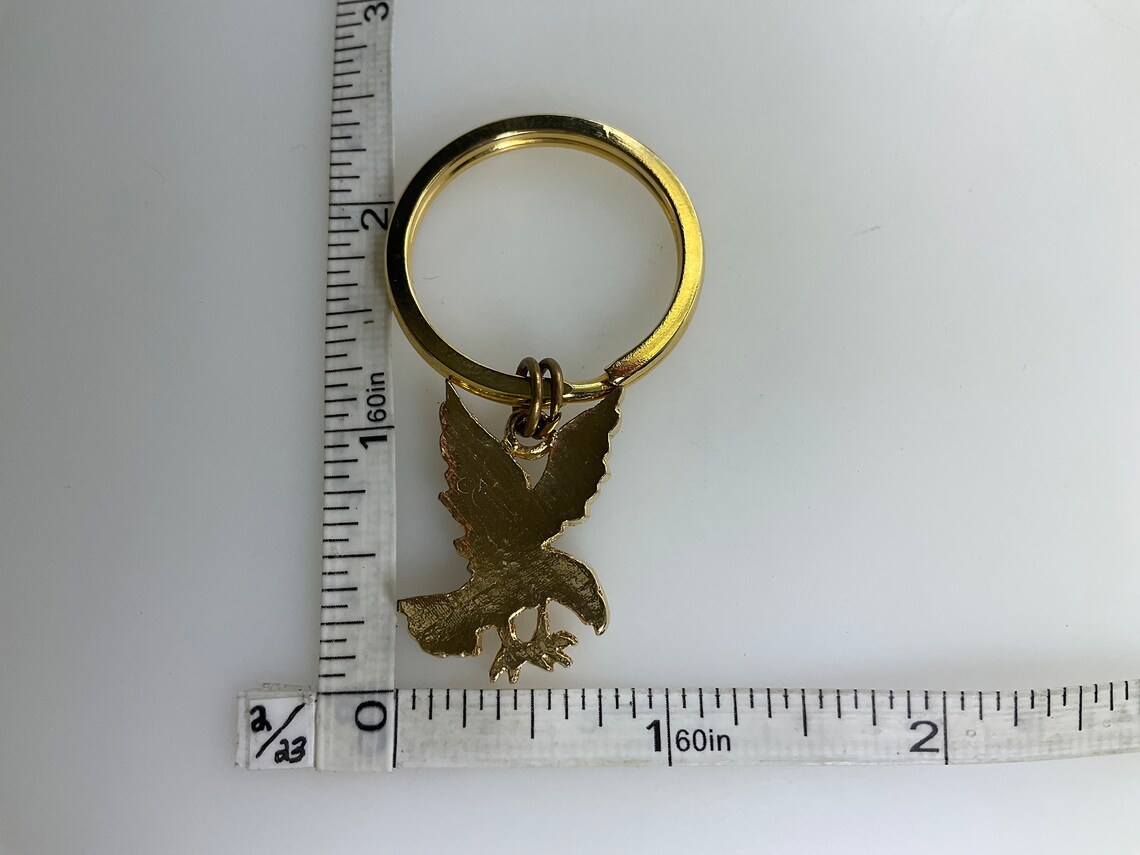 Vintage Keychain Gold Toned Eagle With Gold Sparkle Enamel Etsy