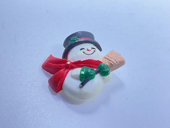 Vintage Hallmark Cards Inc Plastic Pin-Brooch Snowman Used