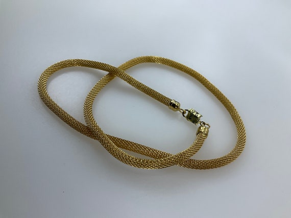 Vintage 18” Necklace Gold Toned Mesh Rope Chain U… - image 1