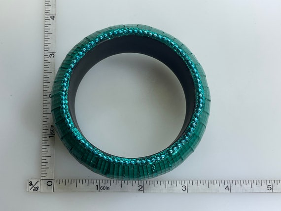 Vintage 8” Bracelet Green And Blue Used - image 2