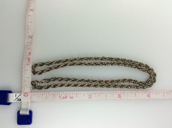 Vintage 18" Necklace Gold Toned Twisted Chain Used - image 2