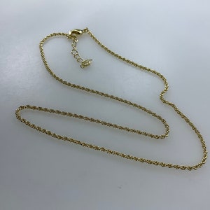 Vintage 17”-18” Necklace Gold Toned Twist Rope Chain Used