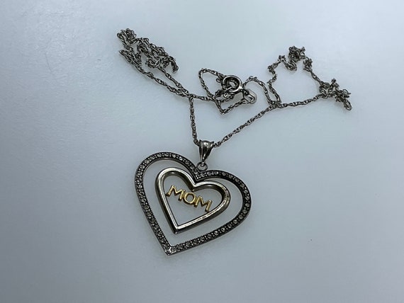 Vintage 17” Necklace Sterling Silver 925 Hearts W… - image 1