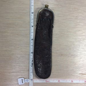 Vintage Old Brown Leather Cigar Purse Used