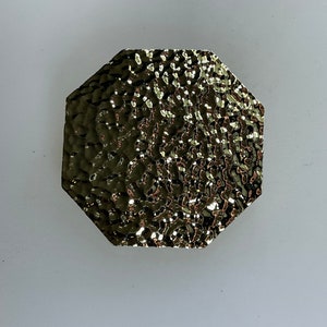 Vintage Scarf Clip Gold Toned Hammered Octagon Used