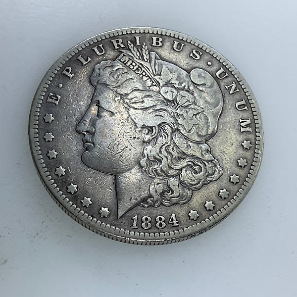 1884-S US Morgan One Dollar Silver Coin Money Used