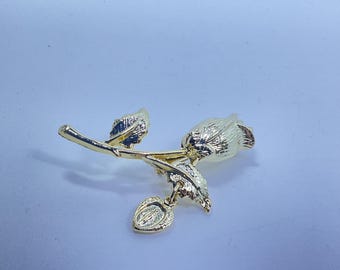 Vintage Gold Toned Pin-Brooch Rose Used