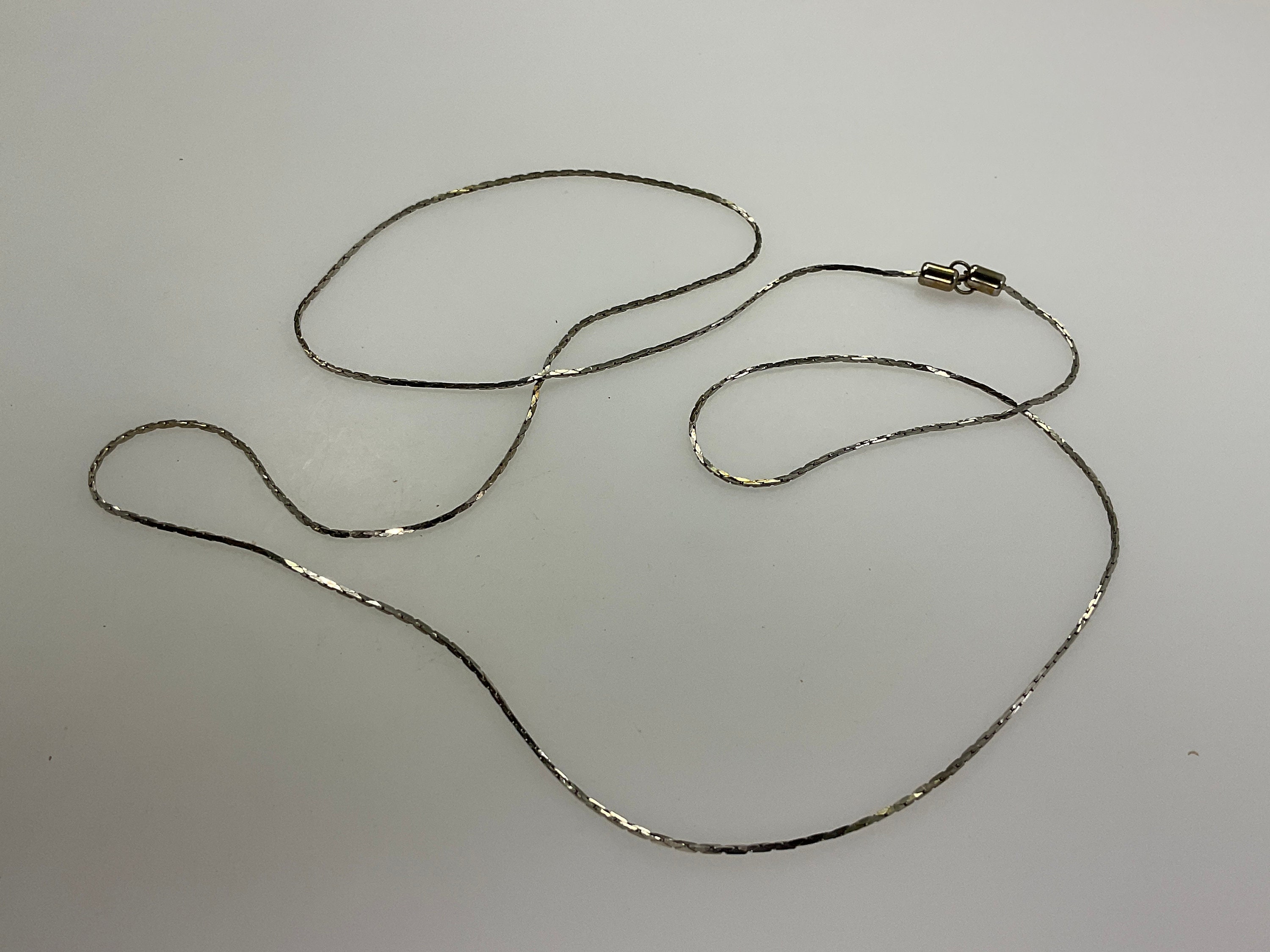 Vintage 28” Adjustable Necklace Silver Toned Chain Used