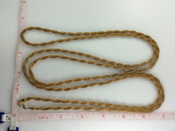 Vintage 52" Necklace Gold Toned Two Strand Twiste… - image 2