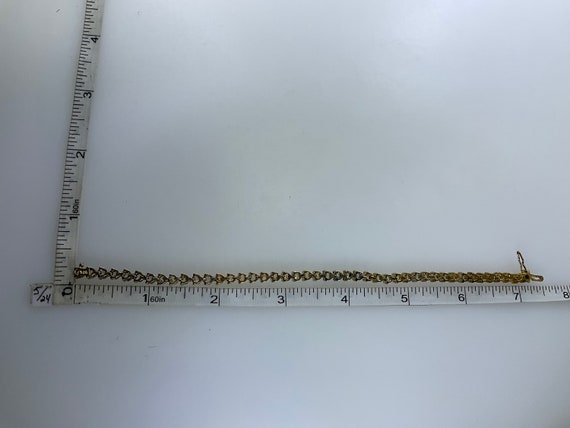 Vintage 7.25” Bracelet Sterling Silver 925 Gold W… - image 2