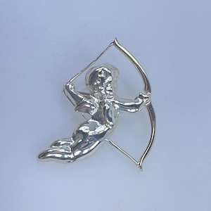 Vintage Pin Brooch Sterling Silver 925 Cupid And Bow Used