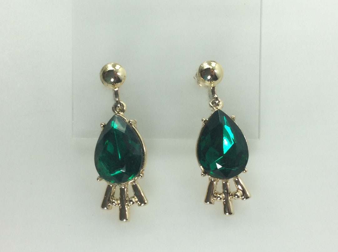 Vintage Screw Back Dangle Earrings Gold Toned Teardrop Design Etsy