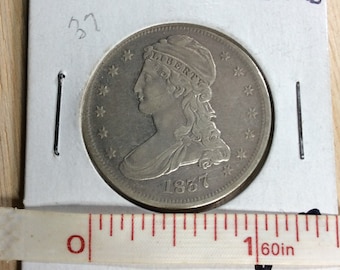 1837 50 Cents Coin Liberty United States Of America Used