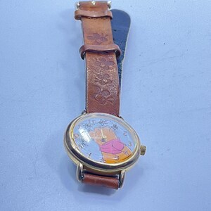 Vintage Timex Winnie the Pooh Watch Rare DCasualisney Leather Strap Collectible Vintage timex winnie the - Gem main image 2