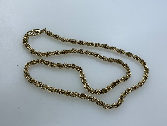 Vintage 18” Gold Toned Twist Rope Chain Used - image 1