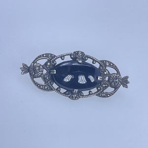Onyx Marcasite Pin - Etsy display picture 3