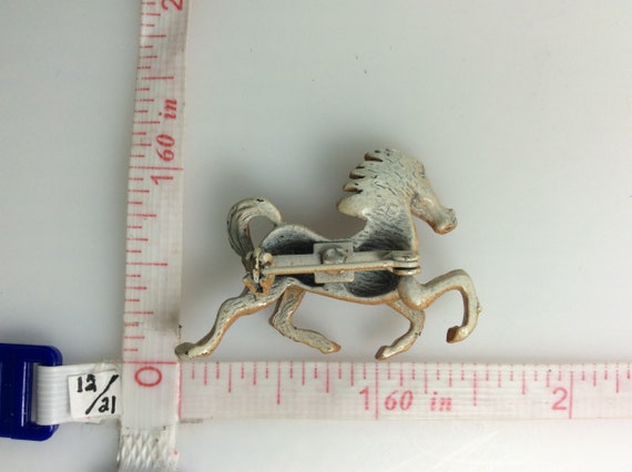 Vintage Pin Brooch Colt Horse Design Brown Enamel… - image 2