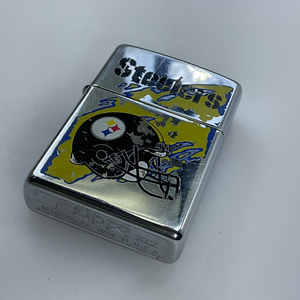 Vintage Zippo Lighter 1998 Steelers Design Untested Used