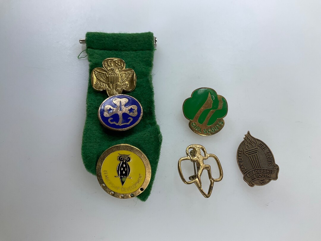 Vintage Lot Girl Scout Pins Assorted Designs Used Etsy