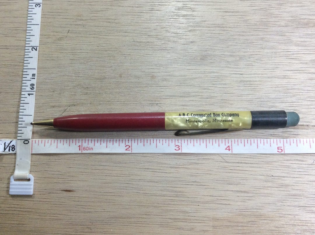 Vintage Mechanical Pencil ABC Corrugated Box Company Minneapolis