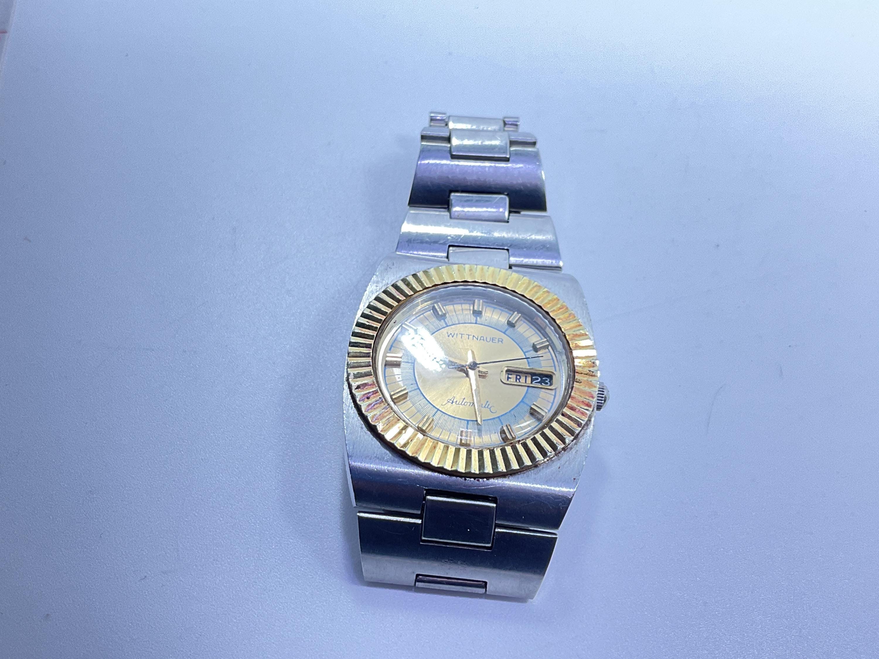 Wittnauer Silver Stainless & Blue Ladies Tank Watch Date Window Needs Battery‎ Wittnauer Women Rectangle Wristwatches for sale | eBay main image 4