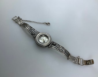 Vintage Silpada Watch Sterling Silver 925 With Gray Pearls Working Condition Clasp Needs Repair Used