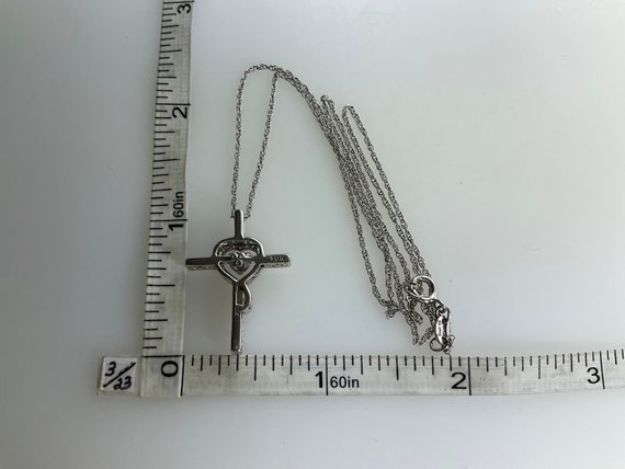 Vintage 18” Necklace Sterling Silver 925 Cross Wi… - image 2