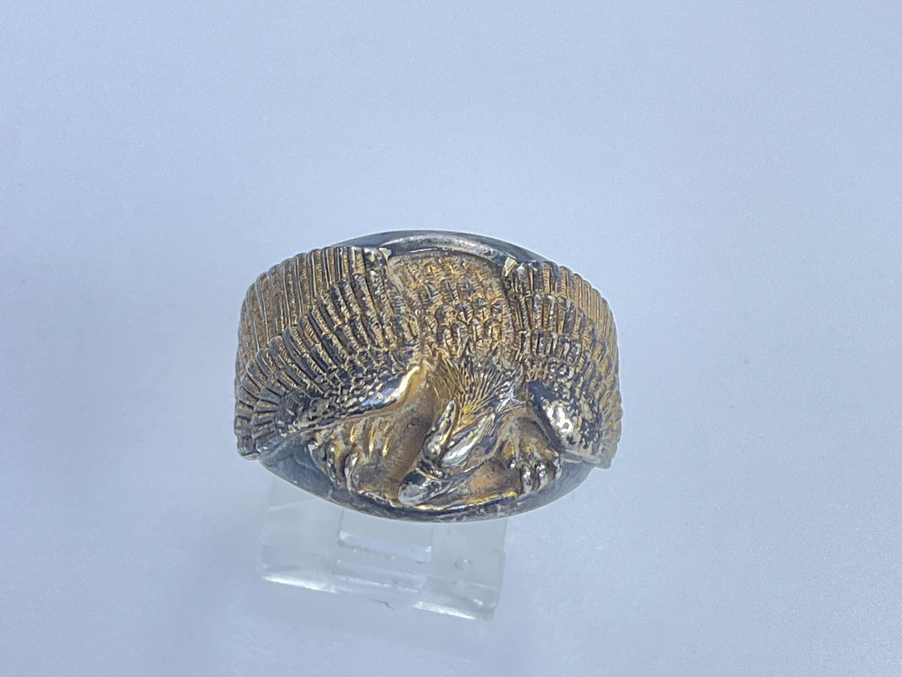 Vintage Keepsake Ring Size 9.5 Sterling Silver 925 Gold Washed 