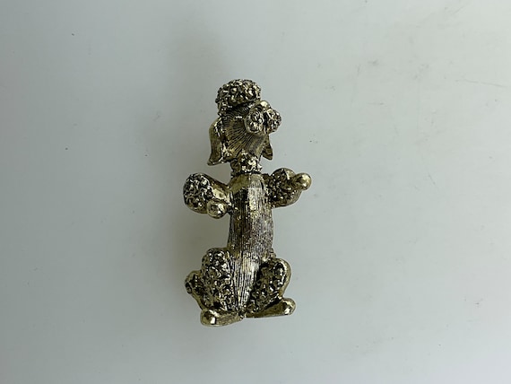 Vintage Gerrys Pin Brooch Gold Toned Poodle Dog U… - image 1