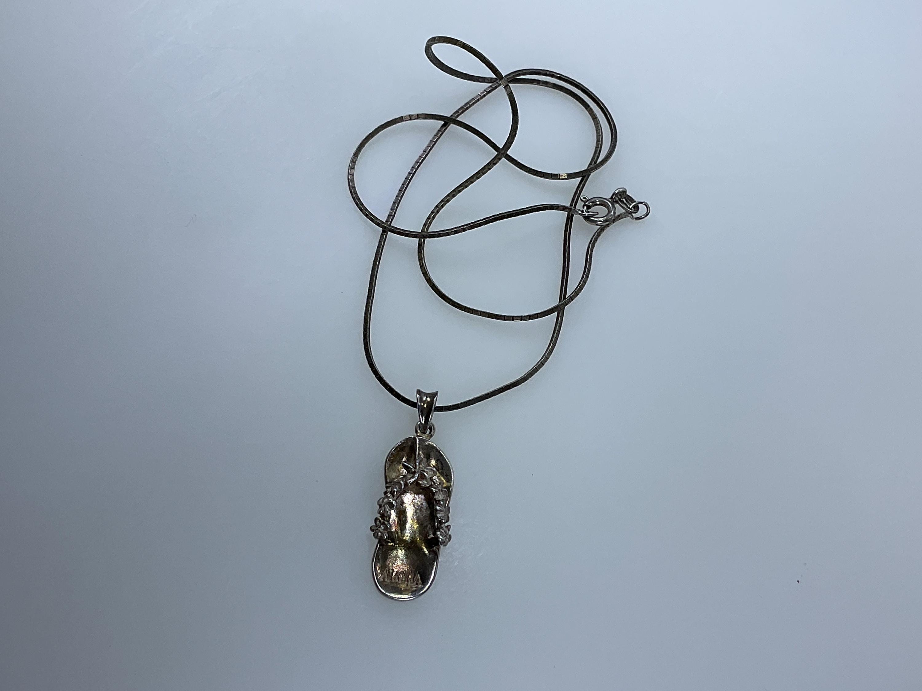 Enamel and Sterling Silver Aloha Surfboard Charm 1940s Hawaii Souvenir Vintage Bracelet Charm