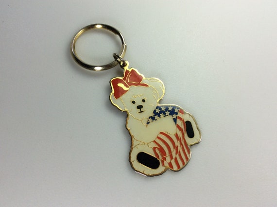 Gold- and red-colored Teddy Bear Key ring