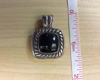 Sterling Silver 925 Black Onyx Pendant 9.1g Used