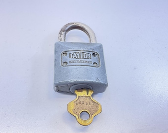 Vintage Taylor Lock With Key Used