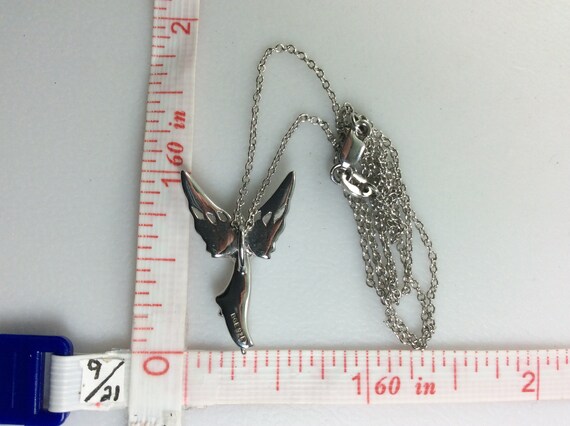 Vintage 18" Necklace Sterling Silver 925 Angel Wi… - image 2