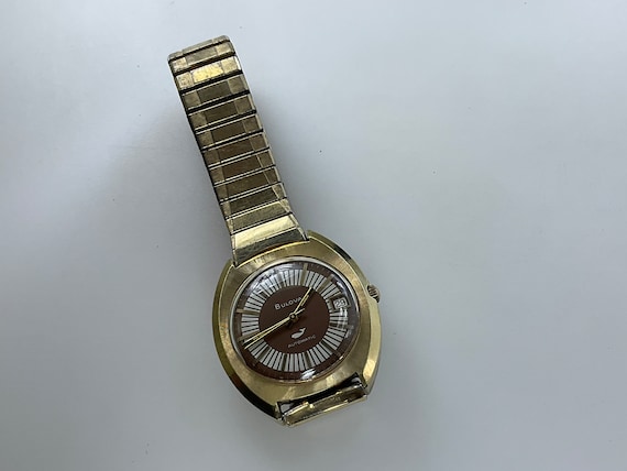 Vintage Bulova Mens Watch Gold Toned Automatic Br… - image 1