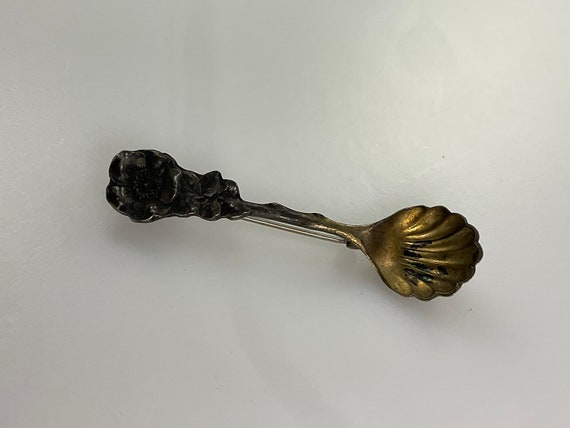 Brooch Pin Antique Sterling Silver Spoon Pin Vintage Pin Brooch
