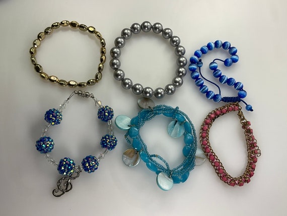 Vintage Lot Of 6 Bracelets Assorted Designs As Is… - image 1