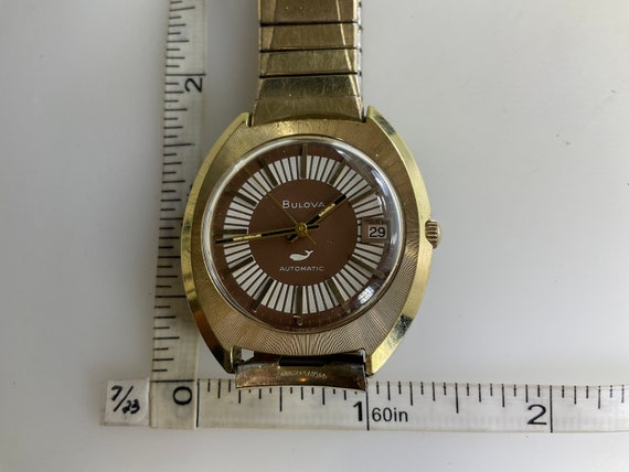 Vintage Bulova Mens Watch Gold Toned Automatic Br… - image 2
